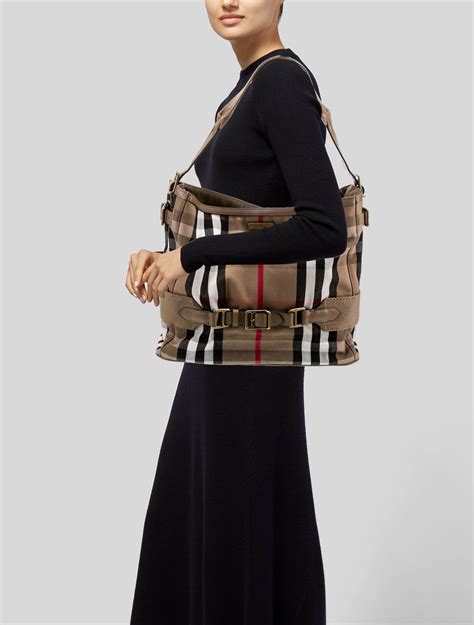 burberry house check hobo|Burberry hobo bag.